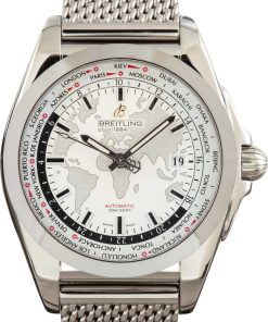 HandMade The Breitling Galactic Stainless Steel White Dial