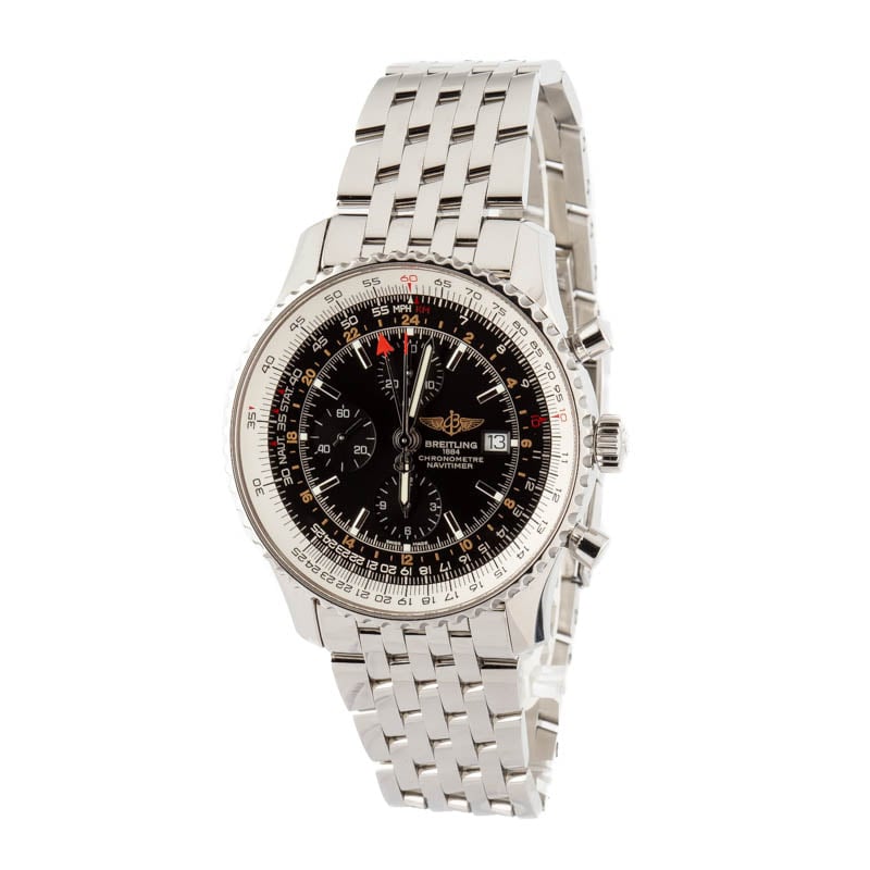 HandMade The Breitling Navitimer Chronograph GMT 46 Black Dial - Image 2