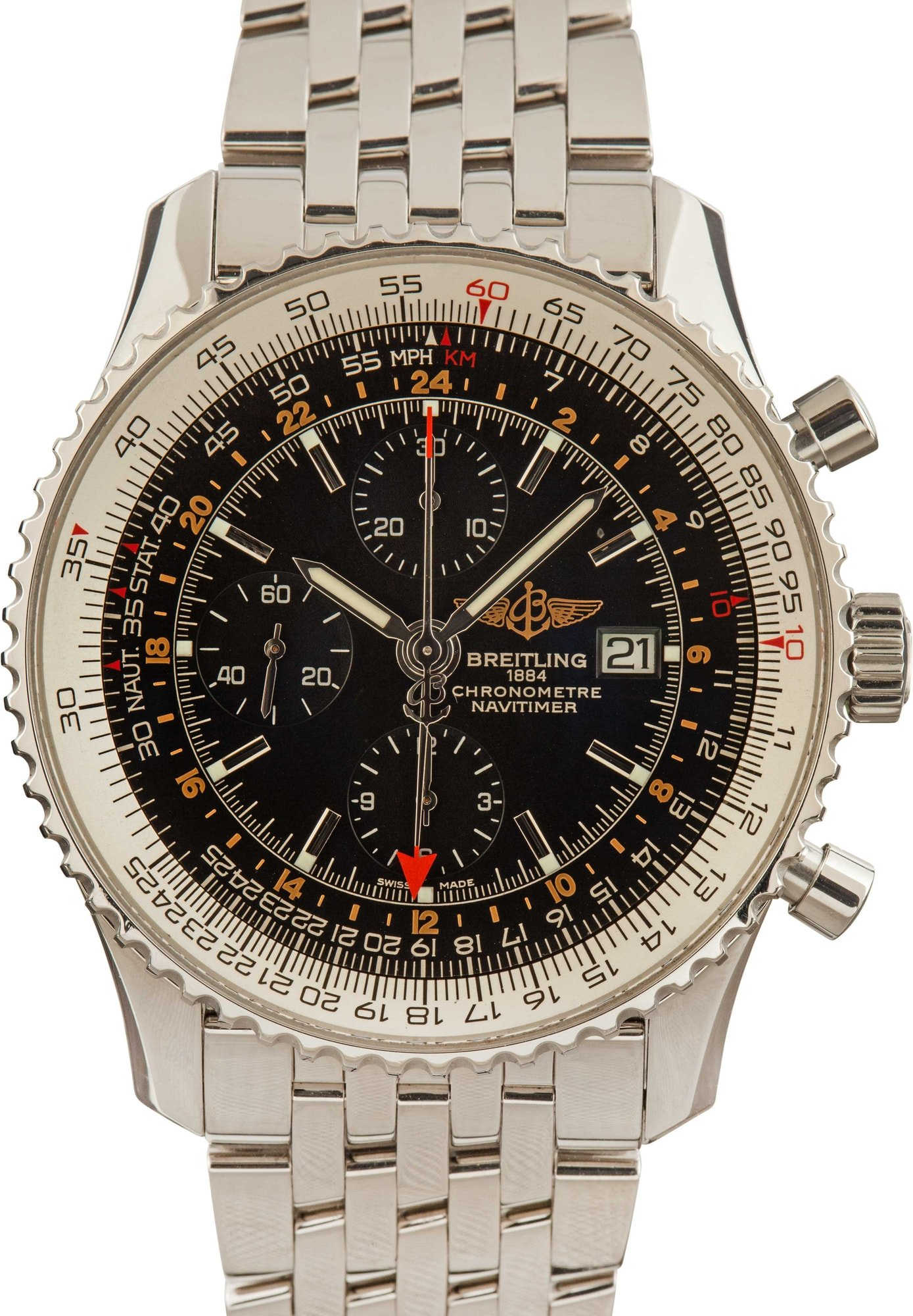 HandMade The Breitling Navitimer Chronograph GMT 46 Black Dial