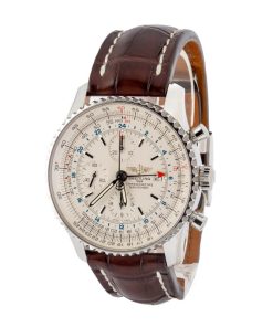 Alternative view of HandMade The Breitling Navitimer World GMT 46 Silver Dial