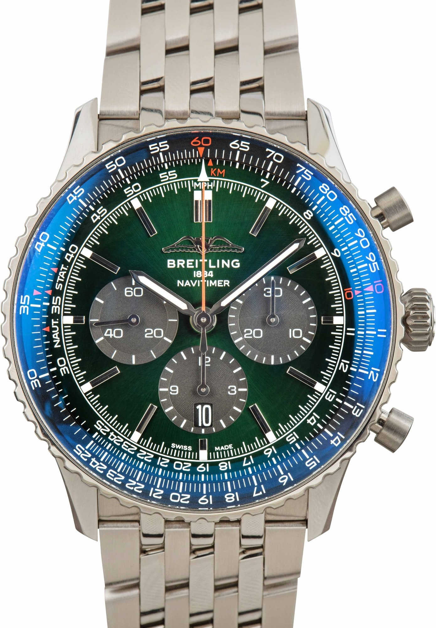 HandMade The Breitling Navitimer B01 Chronograph 46 Green Dial