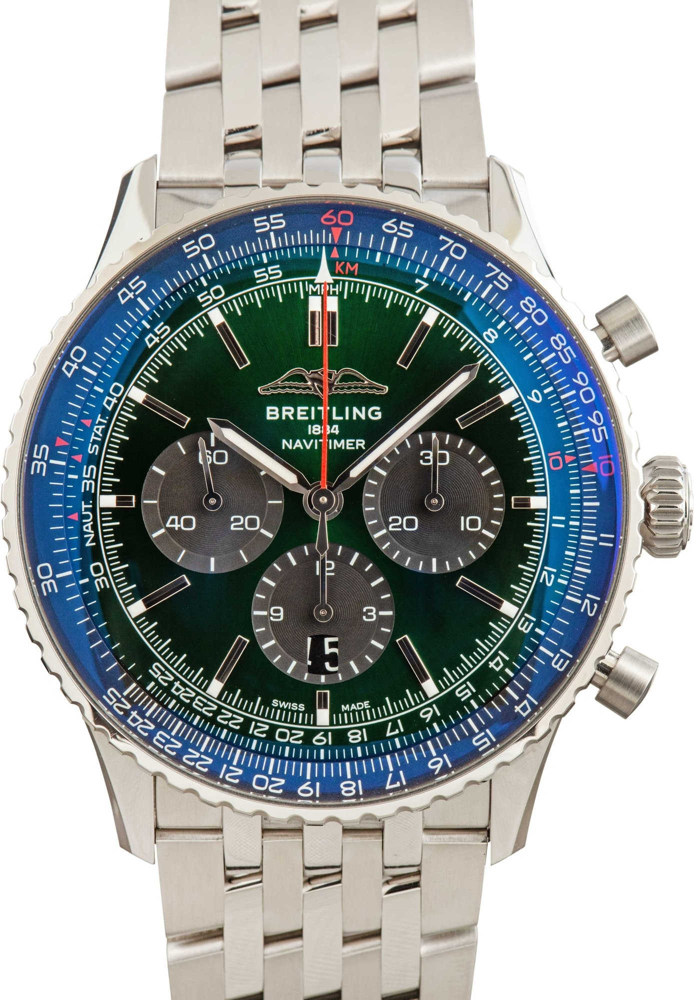 HandMade The Breitling Navitimer B01 Chronograph 46 Green Index Dial
