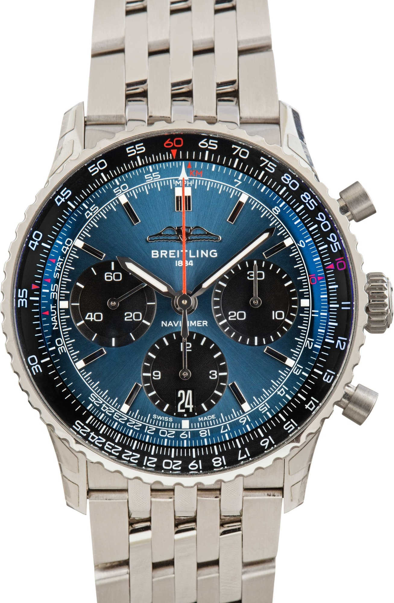 HandMade The Breitling Navitimer Chronograph Blue Index Dial