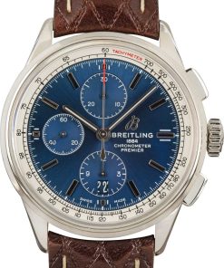 HandMade The Breitling Premier Stainless Steel Blue Dial