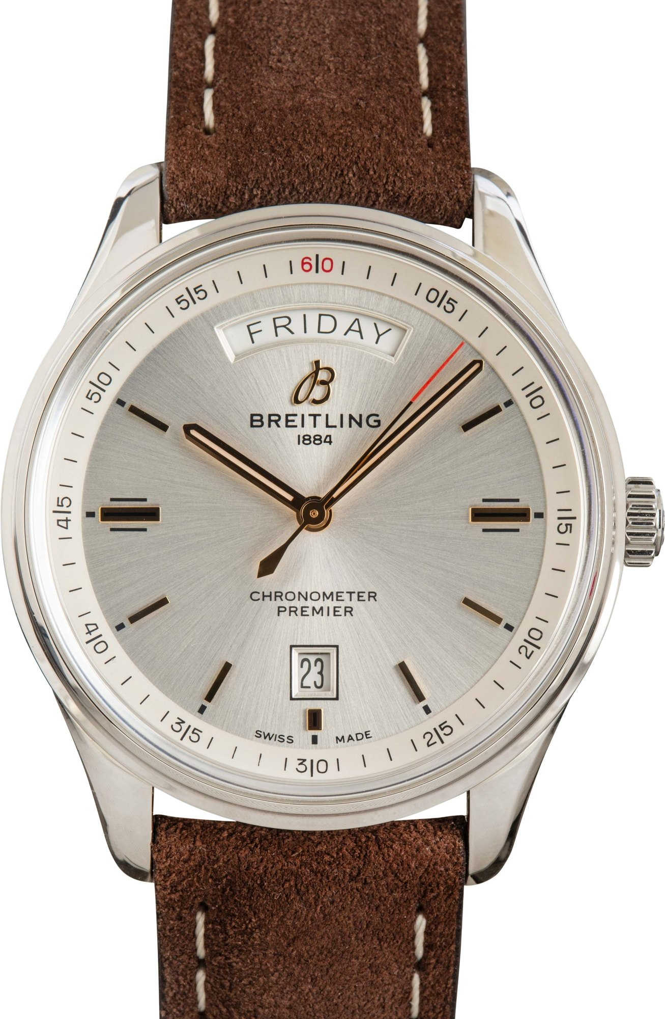 HandMade The Breitling Premier Automatic Day & Date 40 Silver Dial