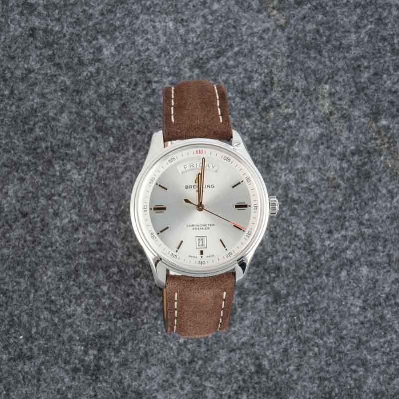 HandMade The Breitling Premier Automatic Day & Date 40 Silver Dial - Image 6