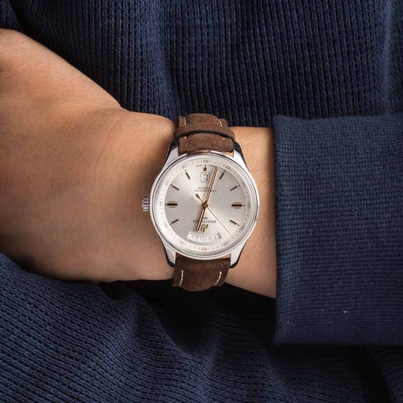 HandMade The Breitling Premier Automatic Day & Date 40 Silver Dial - Image 5