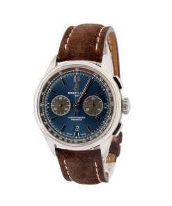 Alternative view of HandMade The Breitling Premier B01 Blue Dial & Leather Strap