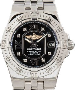 HandMade The Breitling Starliner Stainless Steel Black Dial