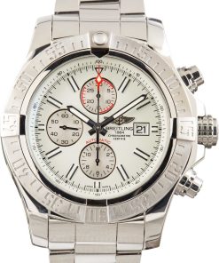 HandMade The Breitling Super Avenger II Stainless Steel White Dial