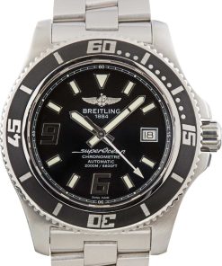 HandMade The Breitling Superocean Stainless Steel Black Dial