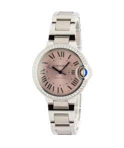 Alternative view of HandMade The Cartier Ballon Bleu Pink Dial Diamond Bezel