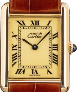 HandMade The Must de Cartier Brown Leather Strap