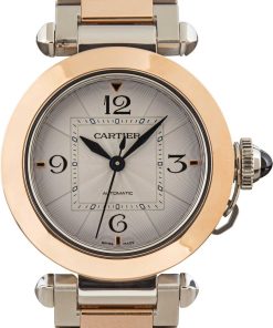 HandMade The Pasha De Cartier 35 Ref W2PA0008 Two Tone