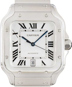 HandMade The Santos de Cartier Ref WSSA0018 Large Silver Dial Model
