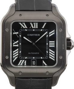 HandMade The Santos de Cartier WSSA0039 Large Black Steel Model