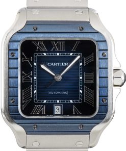 HandMade The Cartier Santos De Cartier Ref WSSA0048 Blue PVD Bezel