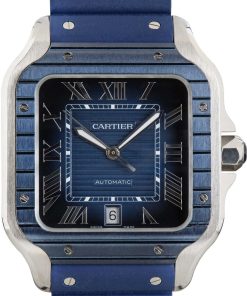 HandMade The Cartier Santos De Cartier Ref WSSA0048 Blue Dial