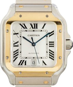 HandMade The Cartier Santos Dumont W2SA0006 Large Model Steel & Gold
