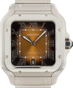 HandMade The Santos de Cartier Brown Roman Dial Large Model