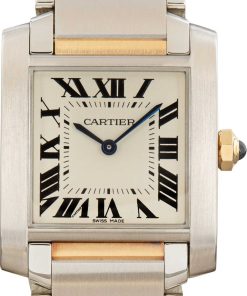 HandMade The Cartier Tank Francaise Two Tone W2TA0003 Silver Dial