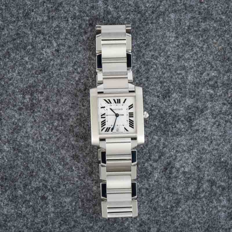 HandMade The Cartier Tank Francaise W51002Q3 Silver Dial - Image 6