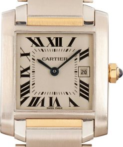 HandMade The Ladies Cartier Tank Francaise Two Tone Silver Dial