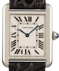 HandMade The Cartier Tank Solo Steel Silver Roman Dial