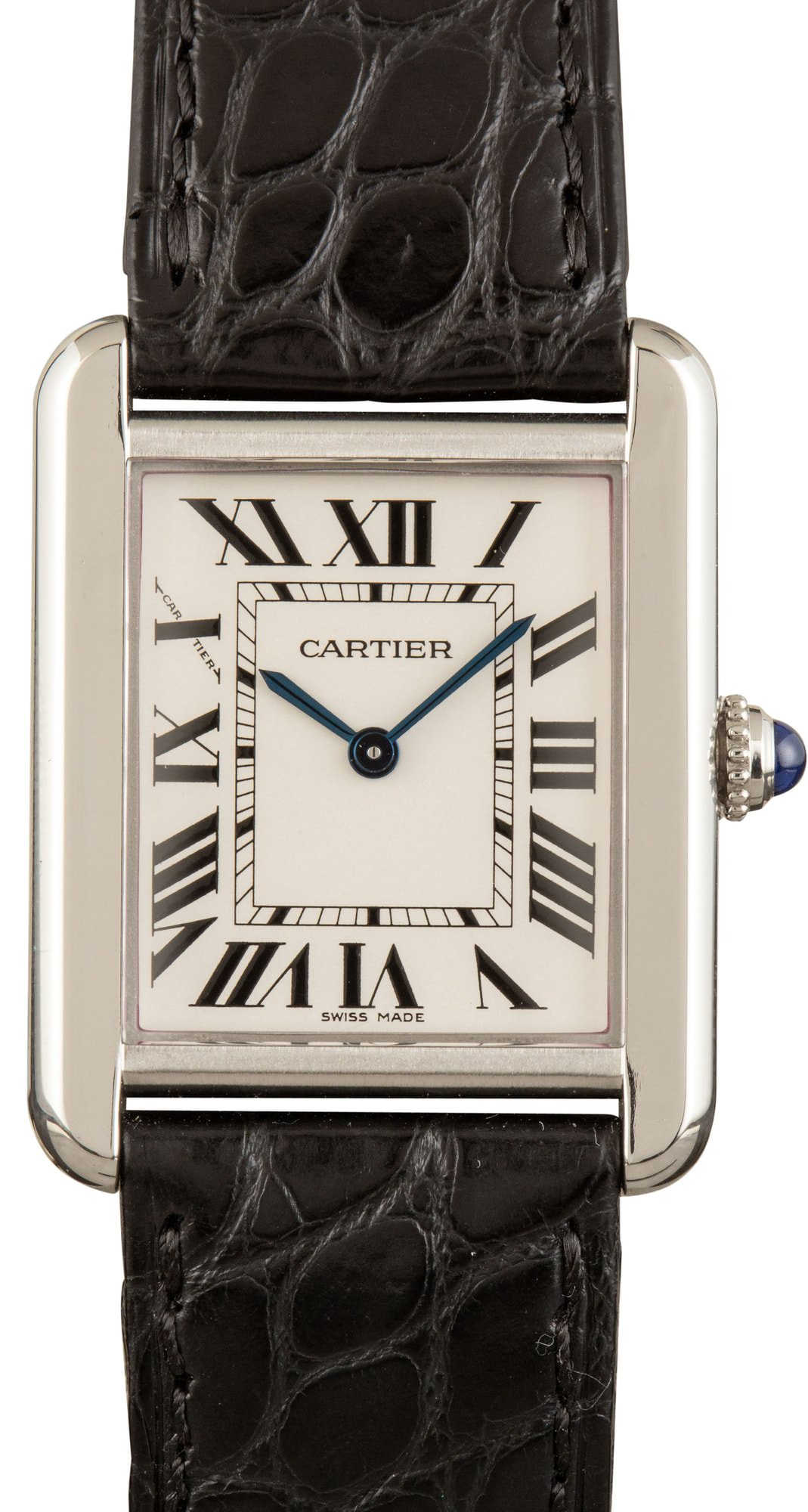 HandMade The Cartier Tank Solo Steel Silver Roman Dial