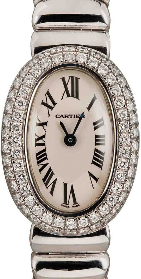 HandMade The Ladies Cartier Baignoire 18k White Gold