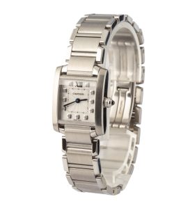 Alternative view of HandMade The Ladies Cartier Tank Francaise Silver Diamond