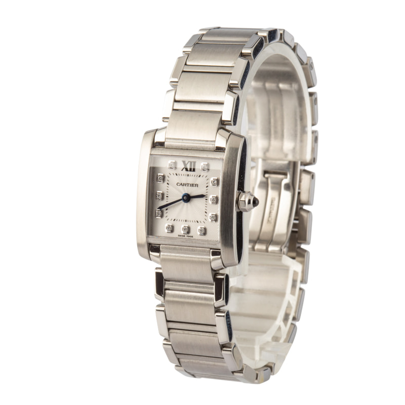 HandMade The Ladies Cartier Tank Francaise Silver Diamond - Image 2