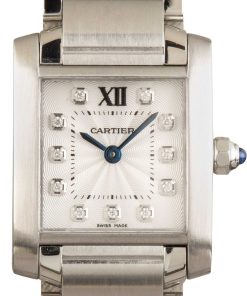 HandMade The Ladies Cartier Tank Francaise Silver Diamond