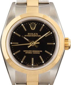 HandMade The Ladies Rolex Oyster Perpetual 76183 Black Dial