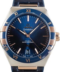 HandMade The Omega Constellation Steel & Sedna Gold Blue Dial