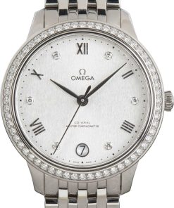 HandMade The OMEGA Stainless Steel De Ville Prestige Silver Diamond Dial