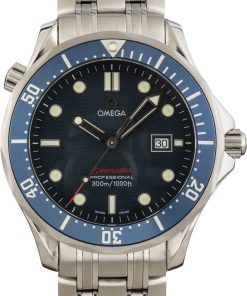 HandMade The Omega Seamaster Quartz Blue Wave Dial