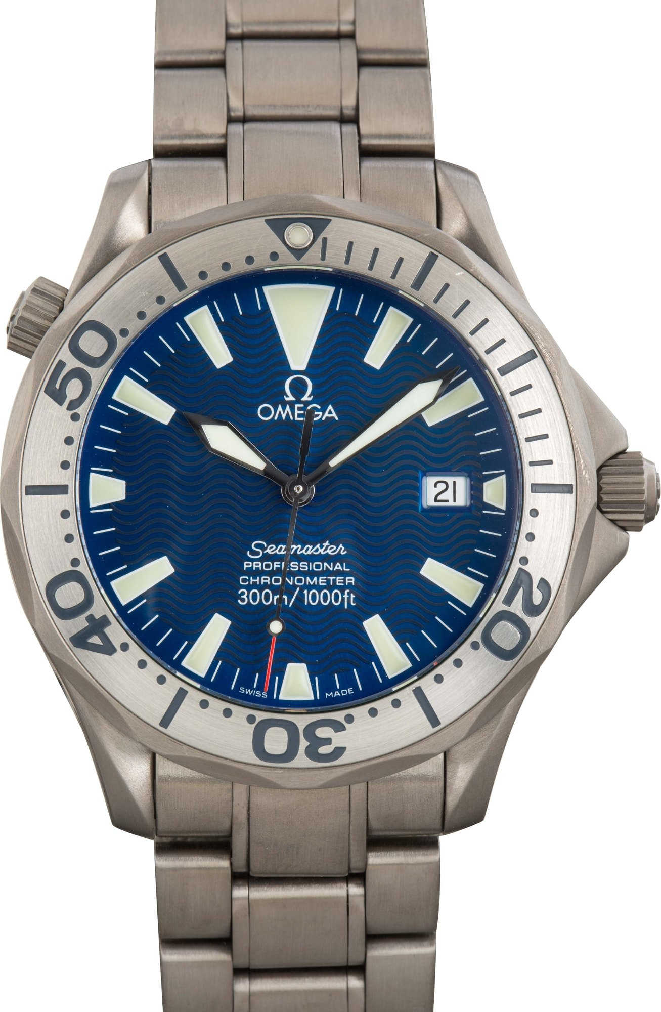 HandMade The Titanium Omega Seamaster Blue Dial