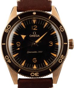 HandMade The Omega Seamaster 300 Bronze Gold on Leather Strap