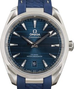 HandMade The Omega Seamaster Steel Aqua Terra Blue Rubber Strap