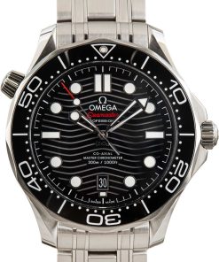 HandMade The Men's Omega Seamaster Stainless Steel Diver 300M Black Dial