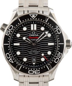 HandMade The Omega Seamaster Stainless Steel Diver 300M Black Wave Dial