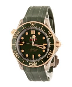 Alternative view of HandMade The Omega Seamaster Diver 300M Titanium & Bronze Gold Green Dial