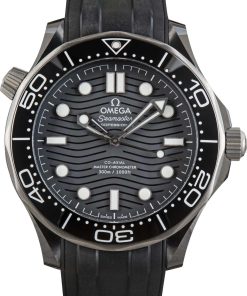 HandMade The Omega Seamaster Diver 300M Black Ceramic on Rubber Strap