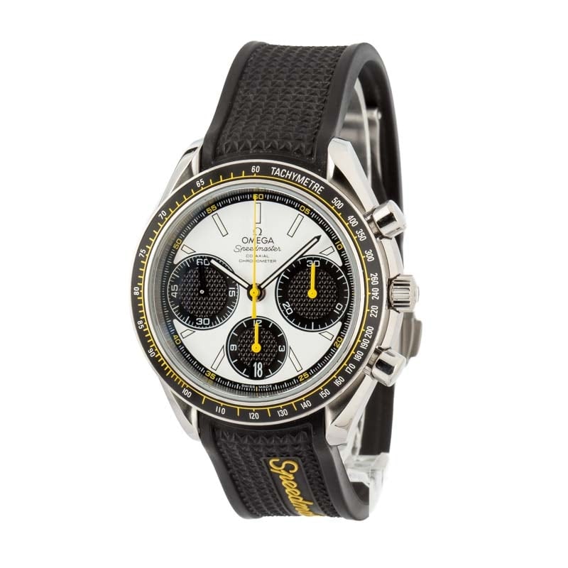HandMade The Omega Speedmaster Racing White Dial on Rubber Strap - Image 2