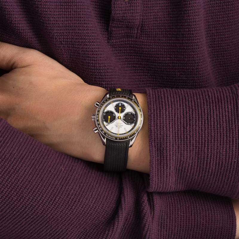 HandMade The Omega Speedmaster Racing White Dial on Rubber Strap - Image 5