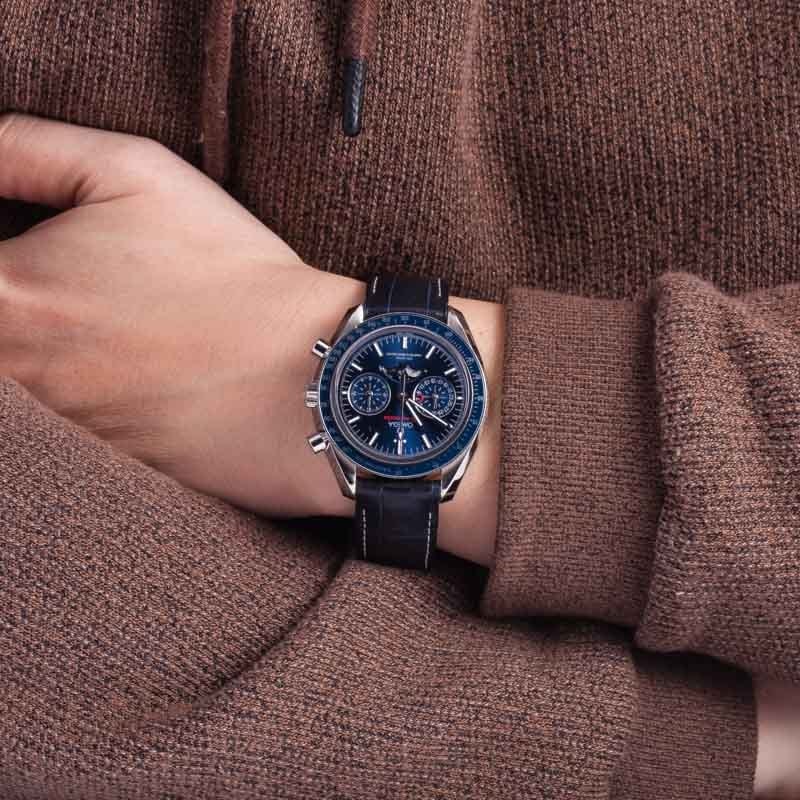 HandMade The Omega Speedmaster Moonphase Blue Dial - Image 5