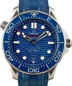 HandMade The Omega Seamaster Diver 300M Blue Dial & Rubber Strap