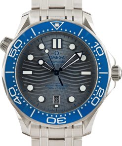 HandMade The Omega Seamaster Diver 300M Steel on Steel Grey Wave Dial