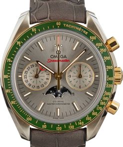 HandMade The Omega Speedmaster Moonphase Steel on Leather Strap 44.25MM